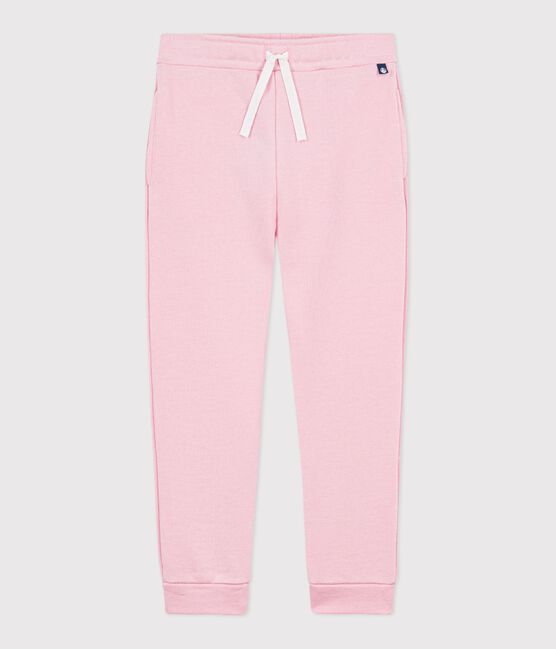 Pantalón infantil de jogging liso de algodón rosa MARQUISE