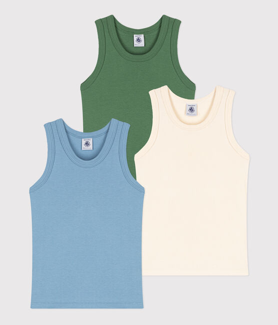 Juego de 3 camisetas de tirantes de algodón para niño variante 1