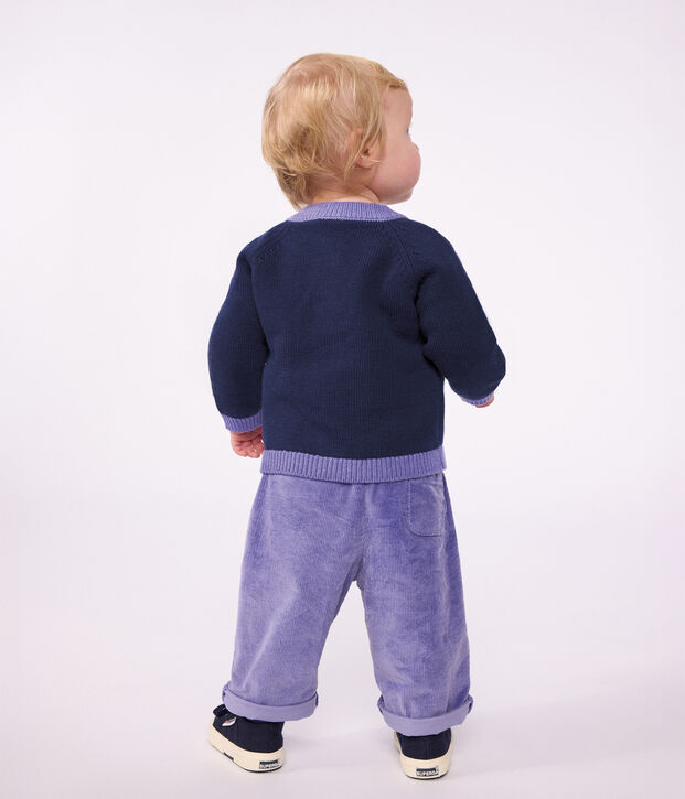 Pantal&oacute;n de terciopelo liso para beb&eacute; violeta