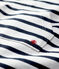 Mono corto de jersey grueso orgánico para bebé blanco MARSHMALLOW/azul SMOKING