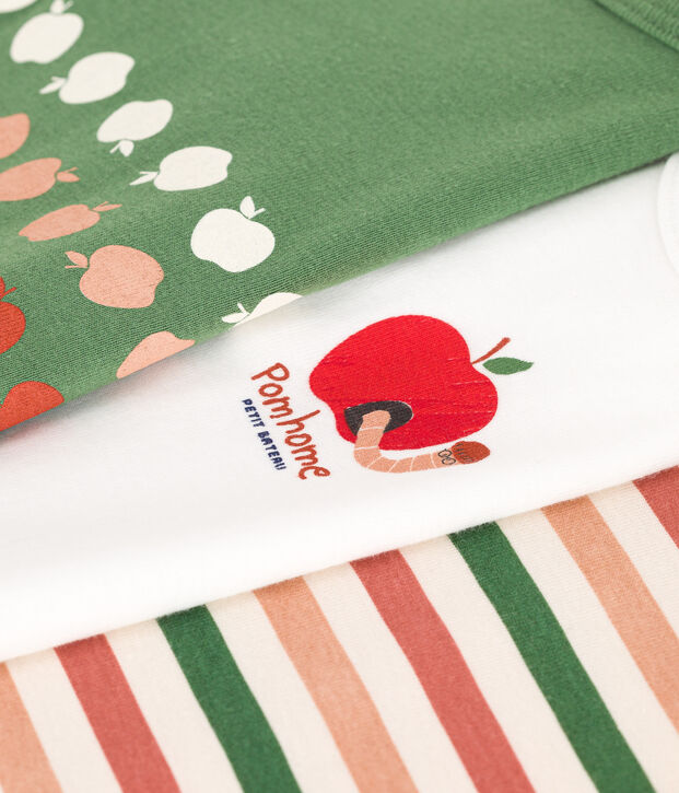 Juego de 3 bodys de algod&oacute;n de manga larga para beb&eacute; multicolor