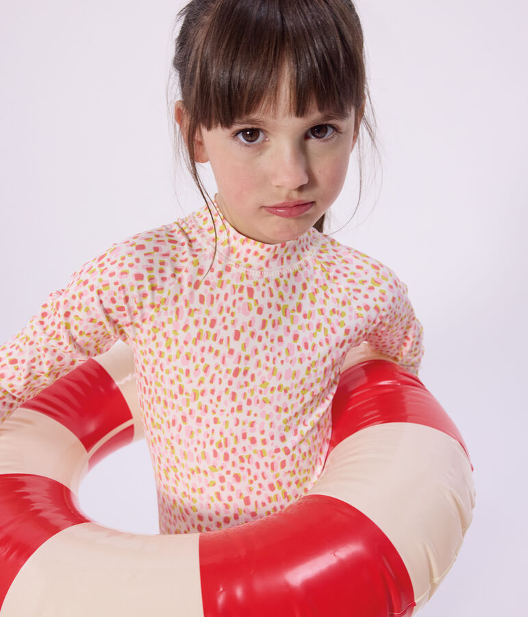 Ba&ntilde;ador infantil de manga larga con estampado blanco/multicolor