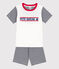 Pijama corto Petit Bateau de algodón para niño/niña azul SMOKING/blanco MARSHMALLOW