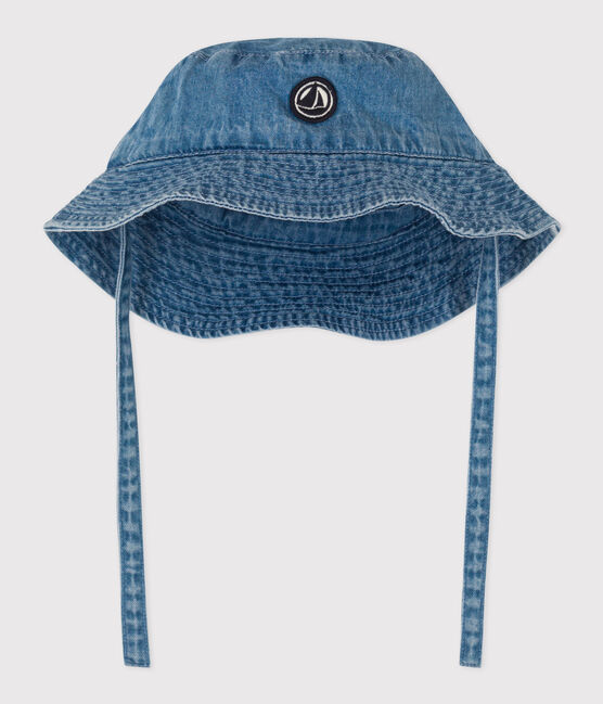 Gorro de pescador de tejido vaquero azul para beb azul DENIM CLAIR