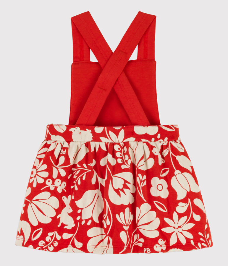 Vestido sin mangas de t&uacute;bico acolchado y estampado para beb&eacute; naranja/crudo