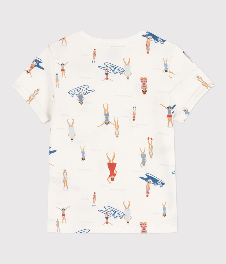 Camiseta estampada de manga corta para ni&ntilde;a blanco/multicolor