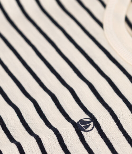 Camiseta a rayas de jersey flameado para niño blanco AVALANCHE/azul SMOKING