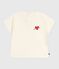 Camiseta de algodón de manga larga con estampado de corazón para bebé crudo MILK