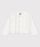 Cárdigan de punto elegante para bebé blanco MARSHMALLOW