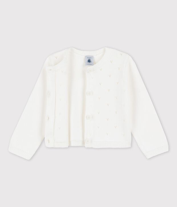 C&aacute;rdigan de punto elegante para beb&eacute; blanco