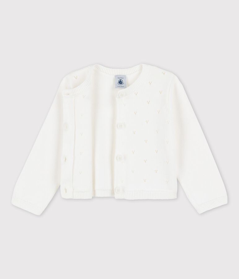 C&aacute;rdigan de punto elegante para beb&eacute; blanco