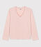 Camiseta de algodón Le Droit con cuello de pico para mujer rosa SALINE