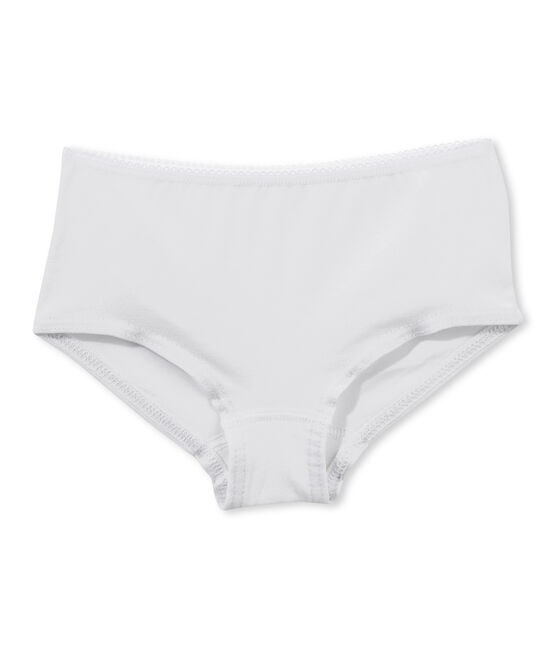 Bóxer liso para niña blanco ECUME