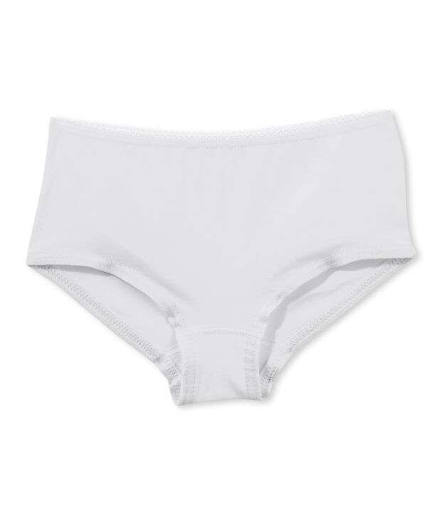 B&oacute;xer liso para ni&ntilde;a blanco