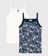 Juego de 2 camisetas de tirantes de algodón con flor para niña