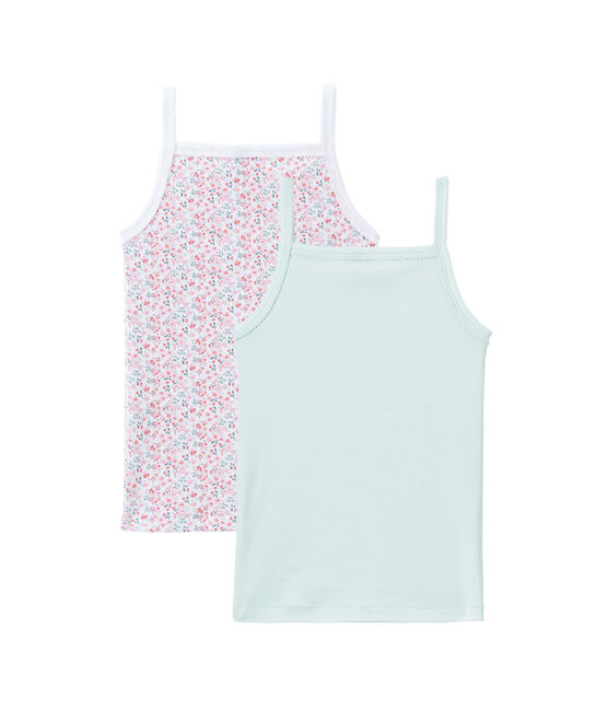 Lote de 2 camisetas de tirante fino para niña blanco LOT