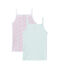 Lote de 2 camisetas de tirante fino para niña blanco LOT