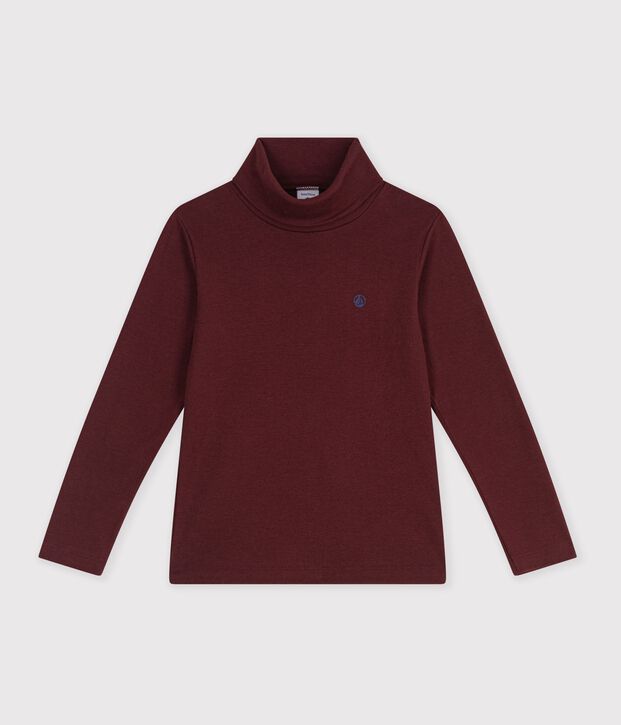 Camiseta infantil lisa de cuello alto de algod&oacute;n TRUFFE