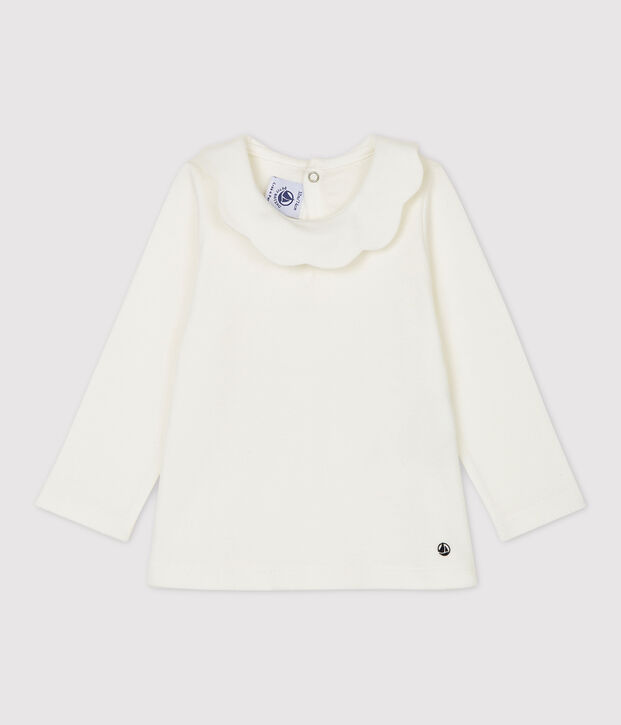 Blusa de algod&oacute;n de beb&eacute; blanco