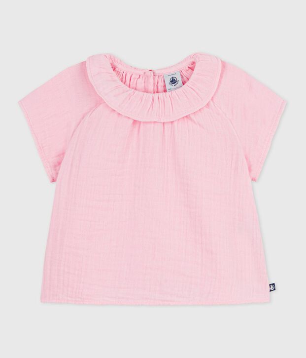 Blusa lisa de algod&oacute;n de manga larga para beb&eacute; MARQUISE