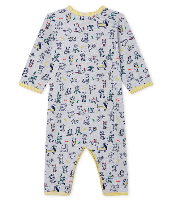 Pijama sin pies de punto para bebé niño gris POUSSIERE/blanco MULTICO