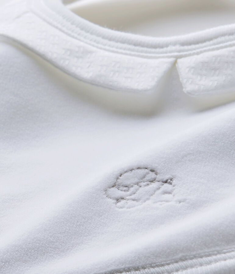 Babero de terciopelo mixto forrado blanco ECUME