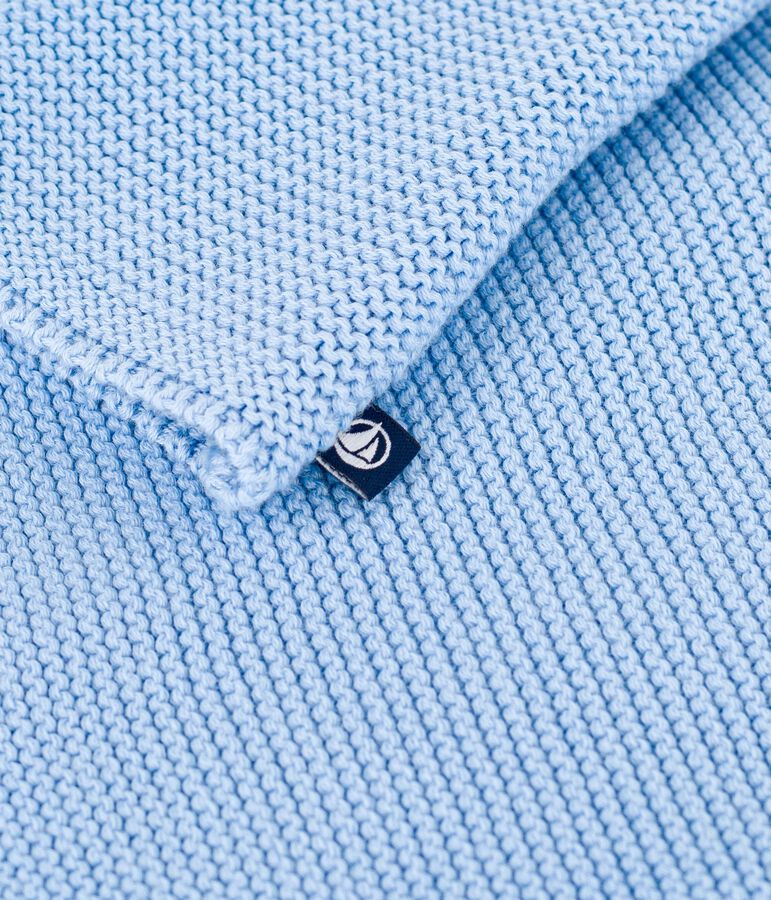 C&aacute;rdigan de punto bobo de algod&oacute;n para beb&eacute; azul