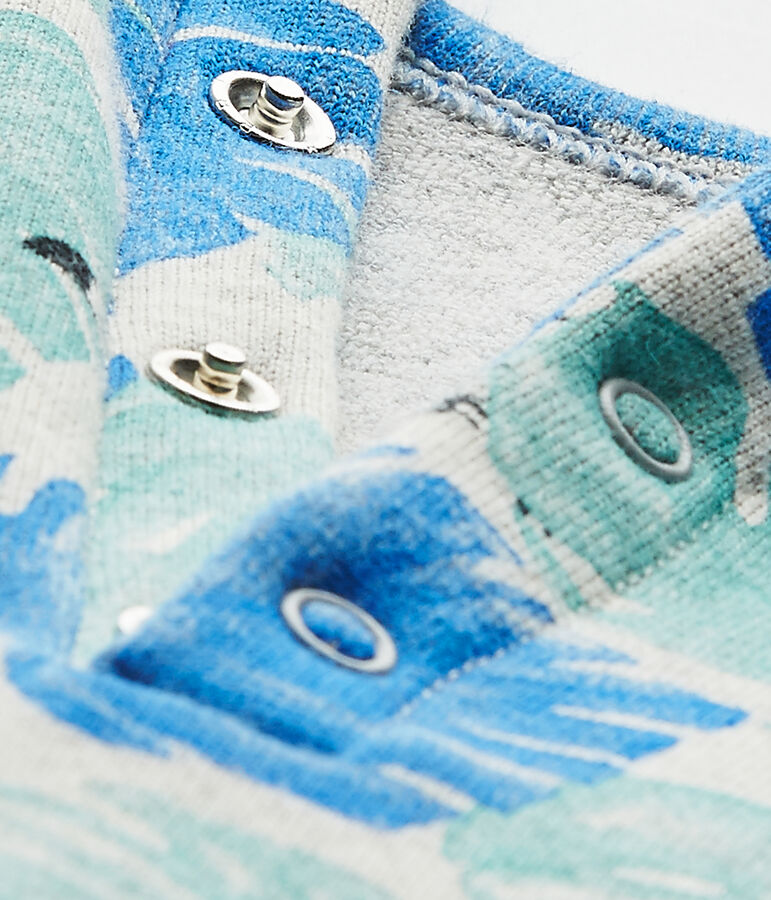 Pelele corto beb&eacute; ni&ntilde;o estampado gris BELUGA/blanco MULTICO