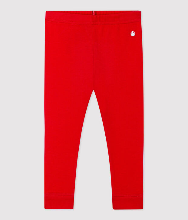 Leggings de algod&oacute;n org&aacute;nico de beb&eacute; rojo