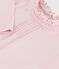 Camiseta infantil lisa de algodón de manga larga rosa JOLI
