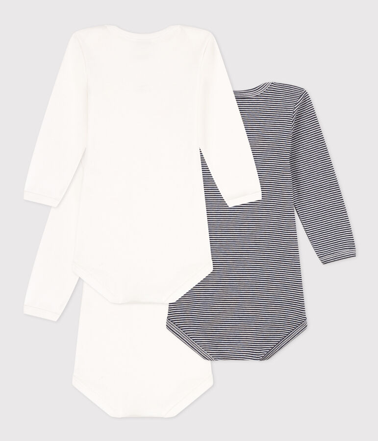 Juego de 3 bodis de algod&oacute;n de manga larga con motivo de Par&iacute;s para beb&eacute; multicolor