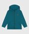 Sudadera infantil de algodón liso con capucha y cremallera verde DRAGONFLY