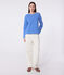 Marinera de algodón de manga larga para mujer azul PERSE/blanco MARSHMALLOW