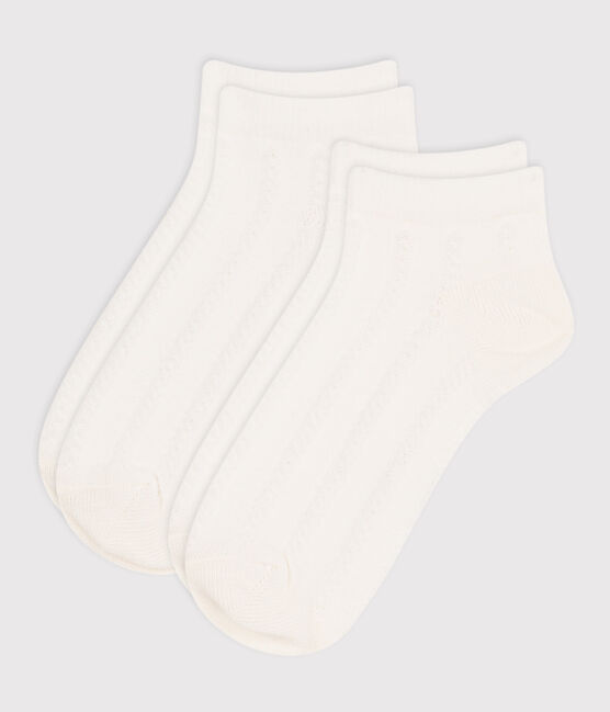 Juego de 2 pares de calcetines lisos de punto de algodón para niños variante 1