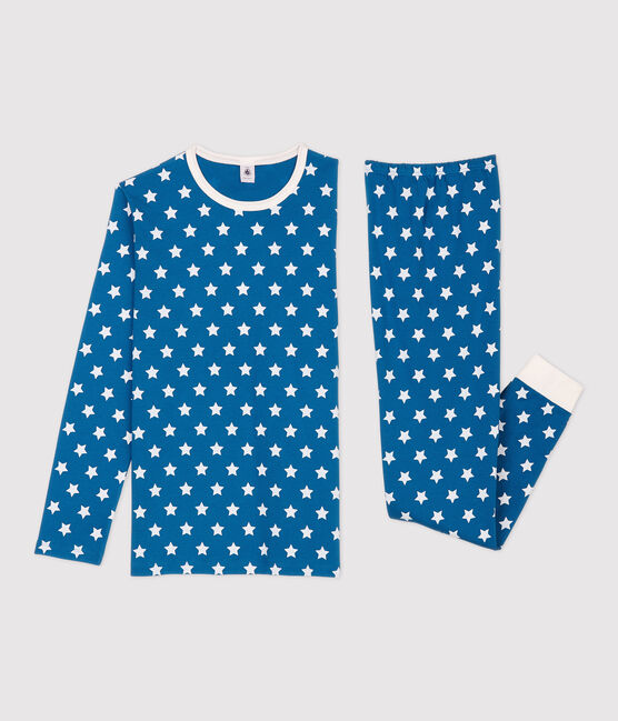 Pijama con estampado de estrellas de niño de algodón orgánico MALLARD/ MARSHMALLOW