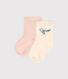 Juego de 2 pares de calcetines con pájaro para bebé