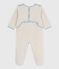 Pijama liso de terciopelo con abertura trasera para bebé beige MONTELIMAR CHINE