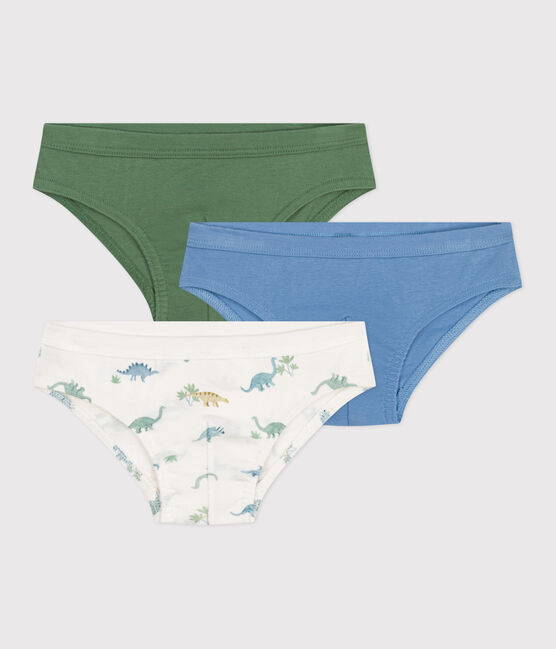 Juego de 3 slips infantiles de algodón con estampado de dinosaurios variante 1