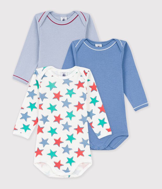 Juego de bodis de algod&oacute;n de manga larga con estampado de estrellas para beb&eacute; multicolor