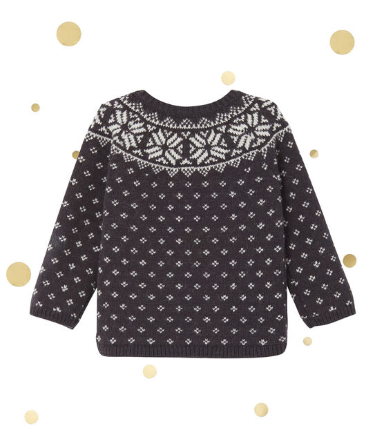 Cardigan de jacquard de bebé niño en lana gris CAPECOD/blanco MULTICO