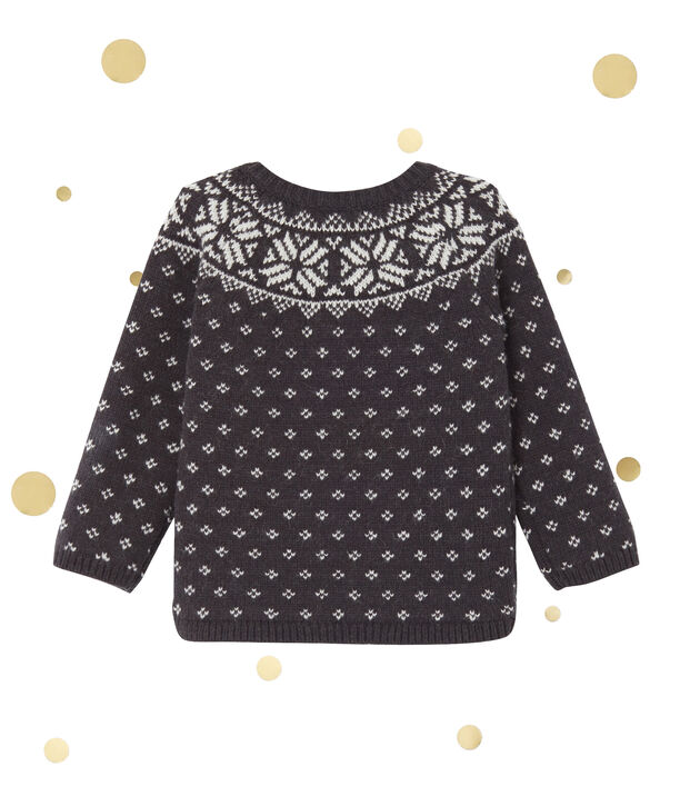 Cardigan de jacquard de beb&eacute; ni&ntilde;o en lana gris/multicolor