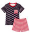 Pijama corto de punto de algodón para niño azul SMOKING/blanco MULTICO