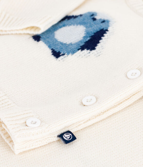Conjunto de 2 piezas de punto tricotado con estampado de pingüino para bebé blanco MARSHMALLOW/blanco MULTICO