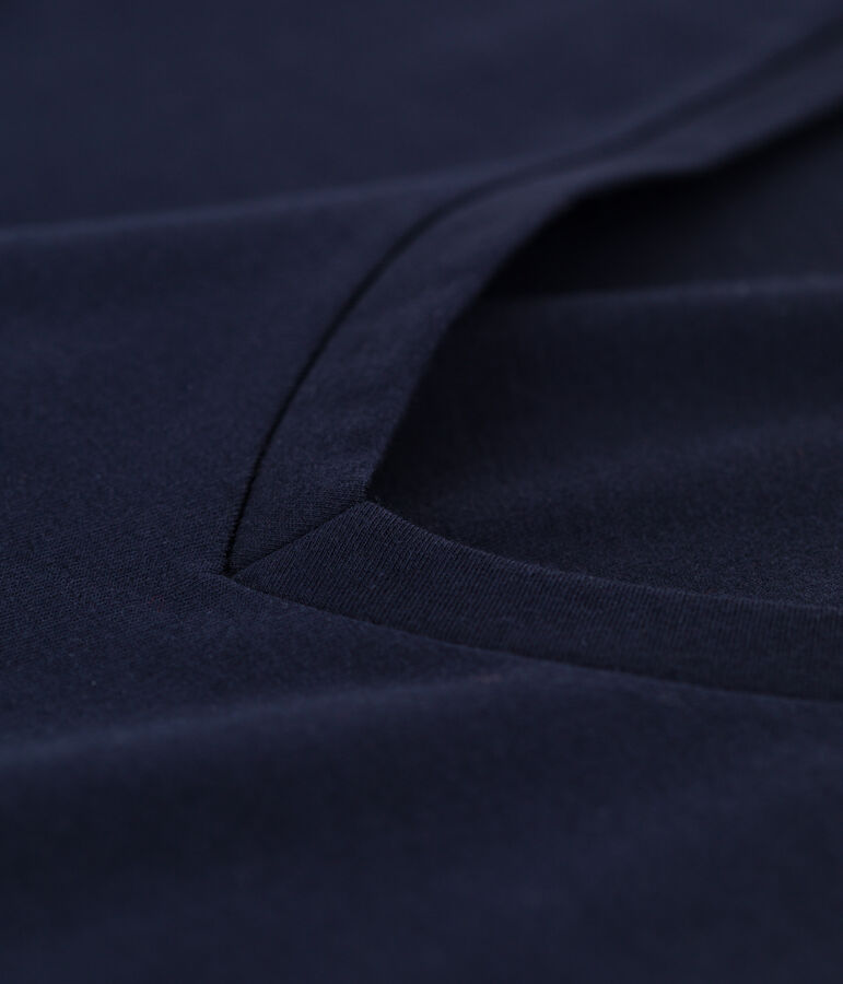 La camiseta RECTA de algod&oacute;n con cuello de pico para mujer azul