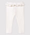 Leggings de algodón de bebé. blanco MARSHMALLOW/gris ARGENT