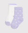 2 pares de calcetines de algodón con estampado de corazones para bebé variante 1