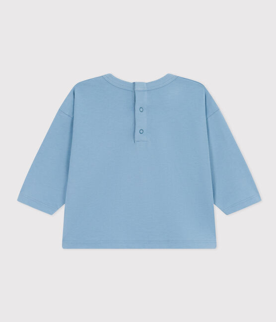 Camiseta de manga larga de jersey para bebé azul AZUL