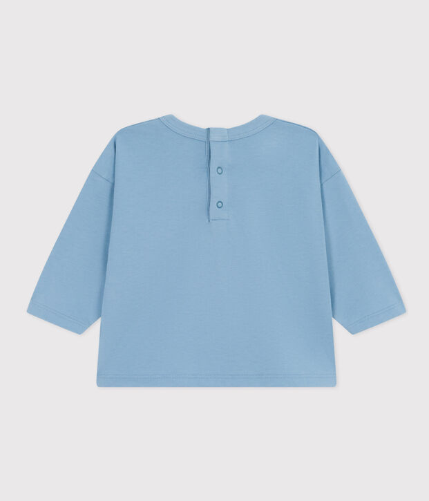 Camiseta de manga larga de jersey para beb&eacute; azul