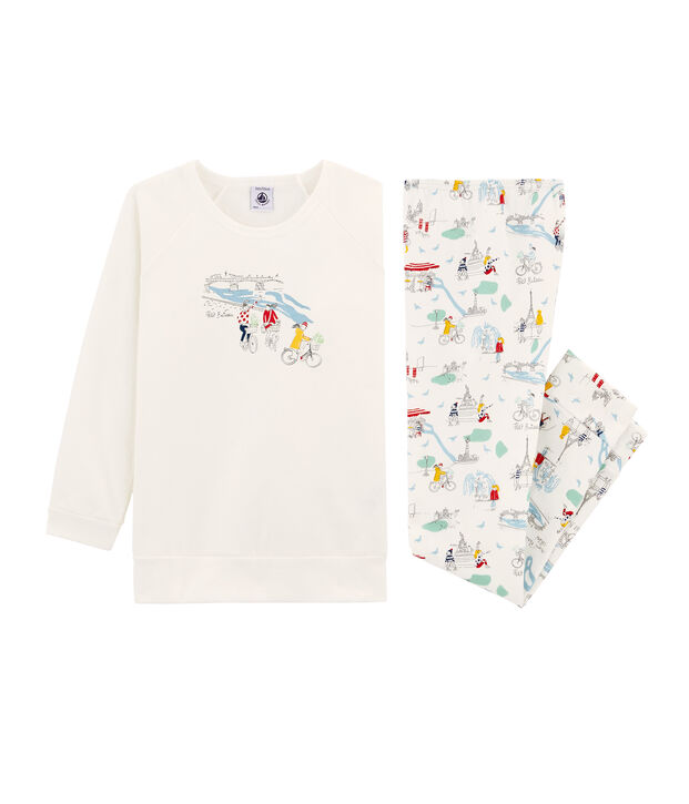 Pijama para ni&ntilde;a blanco/multicolor