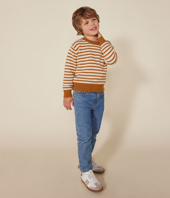Jersey de lana y algodón para niño blanco AVALANCHE/ ECUREUIL